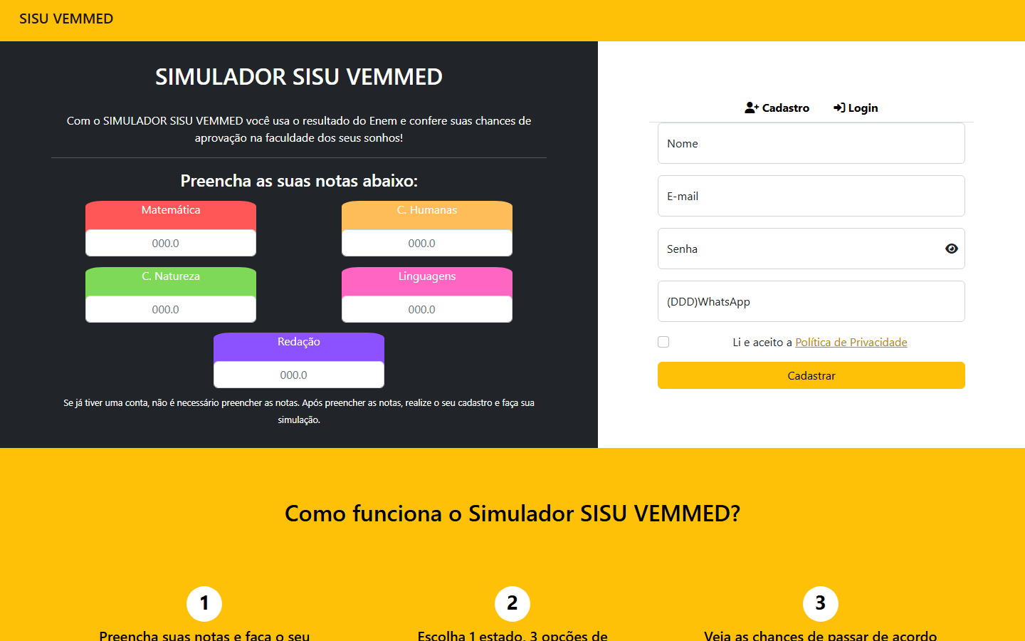Simulador SISU - VemMed
