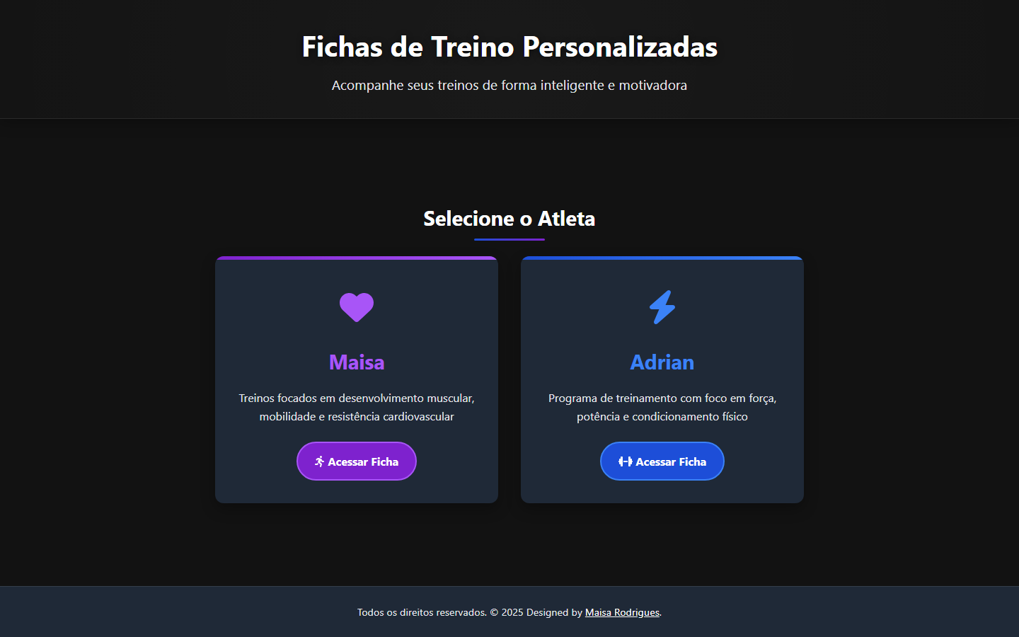 Sistema de Fichas de Treino