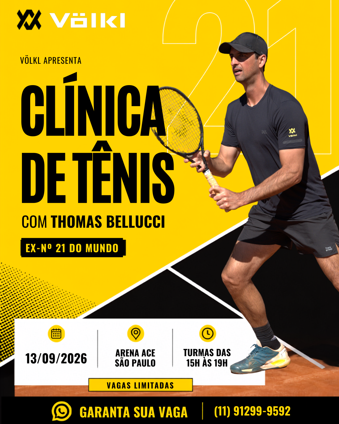 Arte Gráfica - Clínica de Tênis Völkl com Thomas Bellucci - 1
