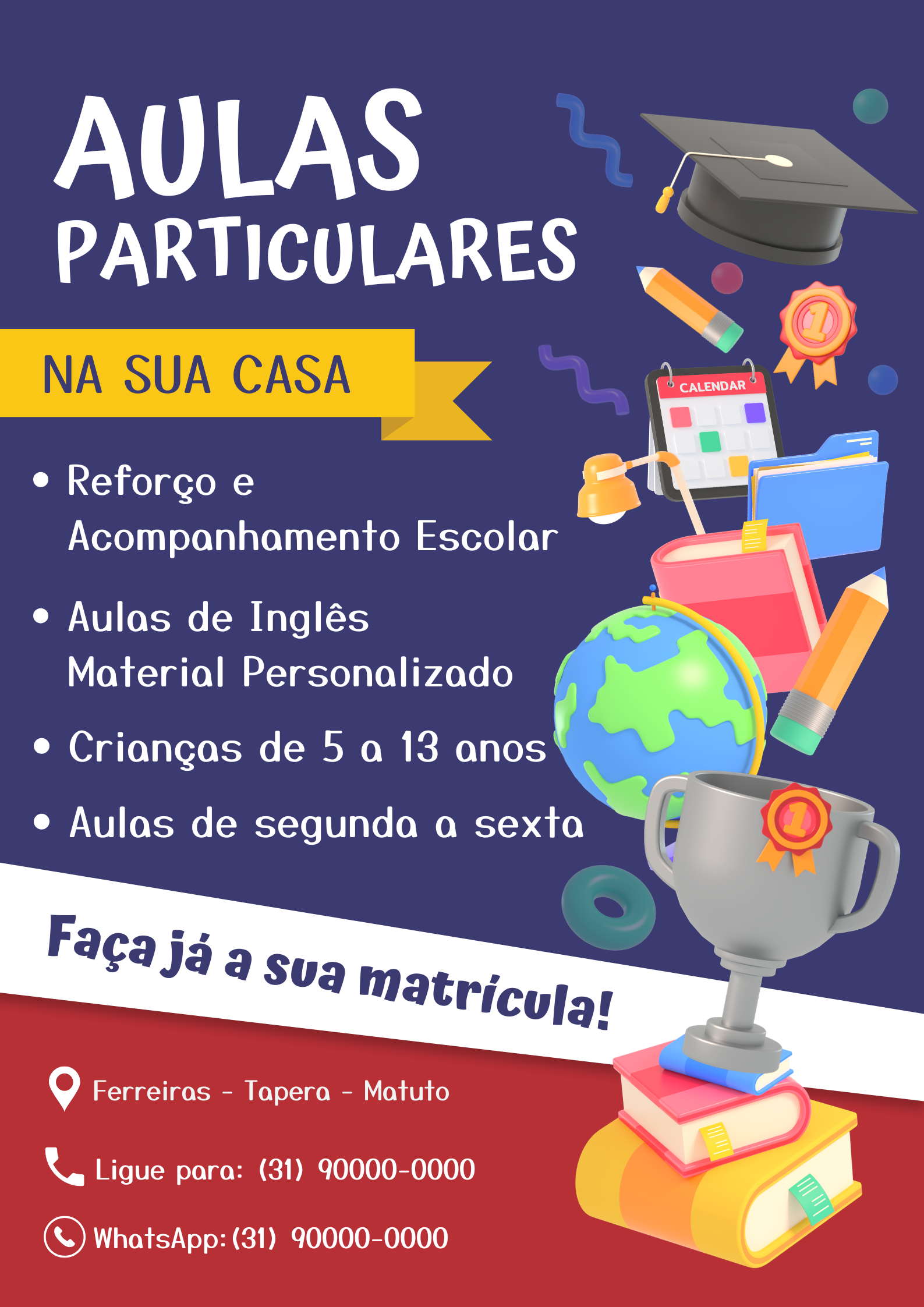 Prévia do projeto Aulas particulares - Cartaz de divulgação