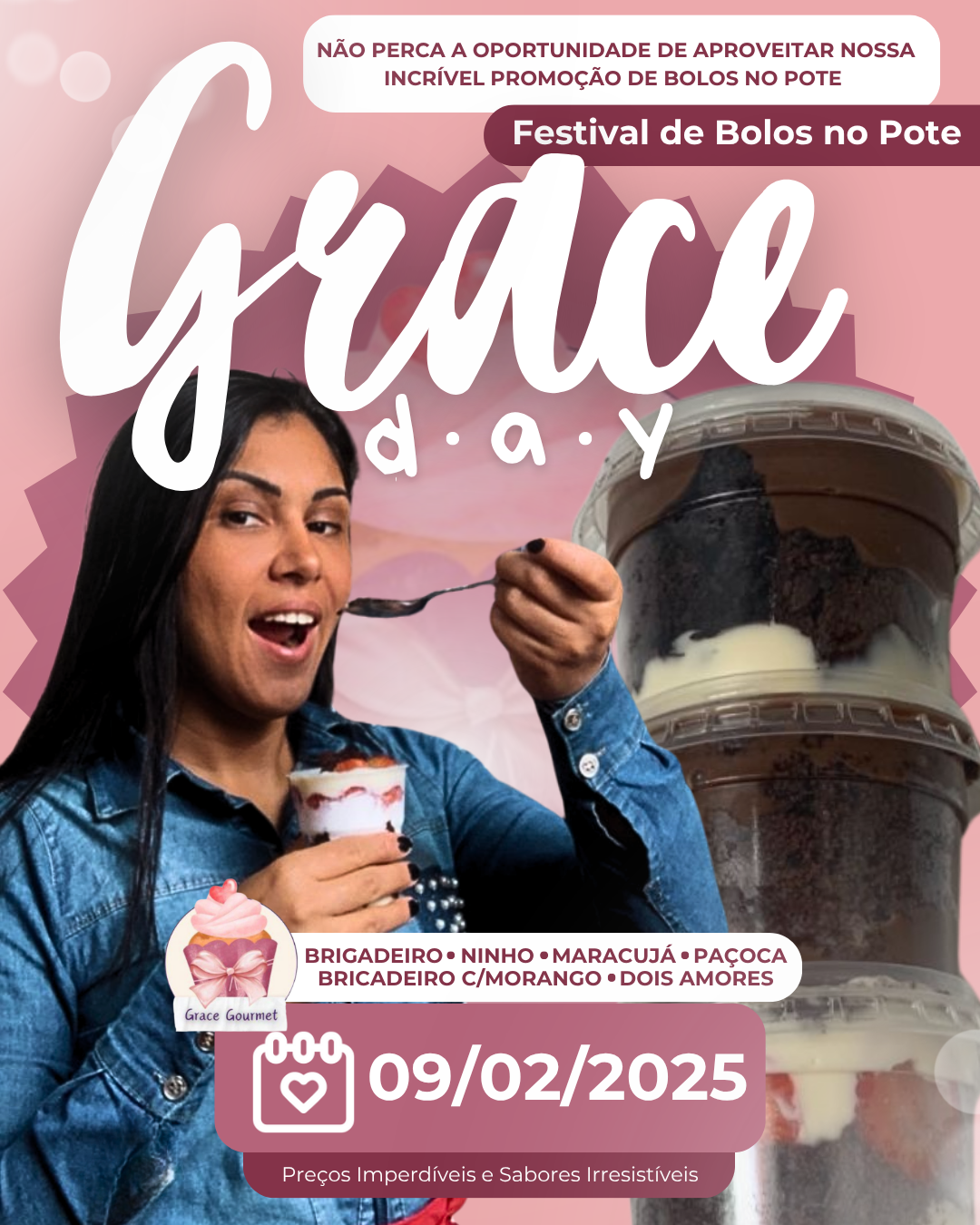 Prévia do projeto Grace Gourmet - Conteúdo para redes sociais