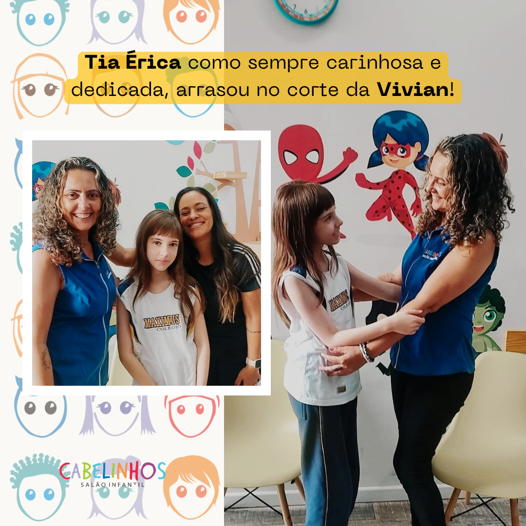 Prévia do projeto Cabelinhos Salão Infantil - Conteúdo para redes sociais