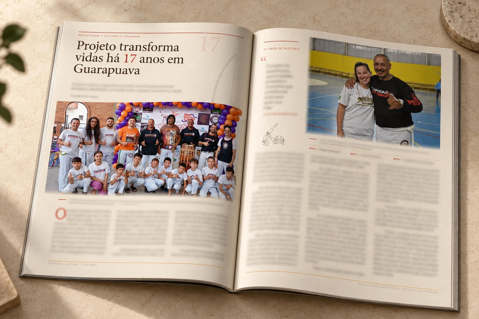 Prévia do projeto Capoeira em Guarapuava - Diagramação de Matéria para Revista