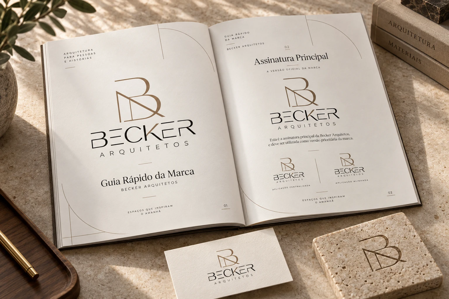 Prévia do projeto Becker Arquitetos - Identidade Visual e Guia de Marca