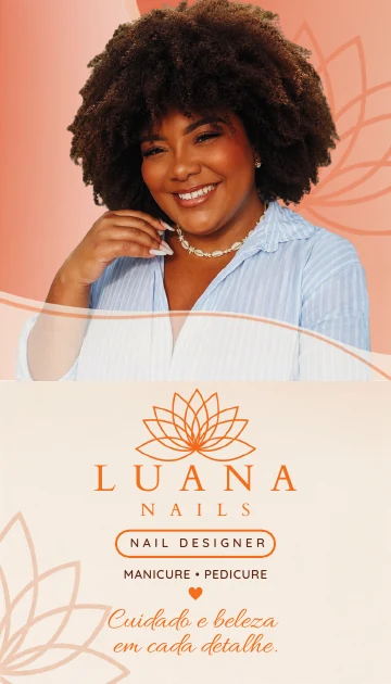 Prévia do projeto Luana Nails - Cartão de Visita Vertical
