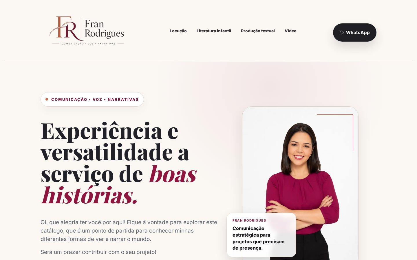 Fran Rodrigues COMUNICAÇÃO • VOZ • NARRATIVAS - 1